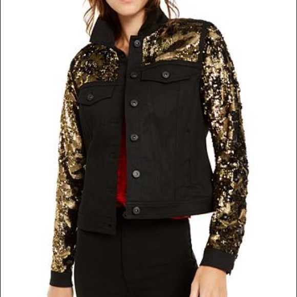 black gold sequin jacket
